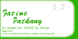 fatime patkany business card